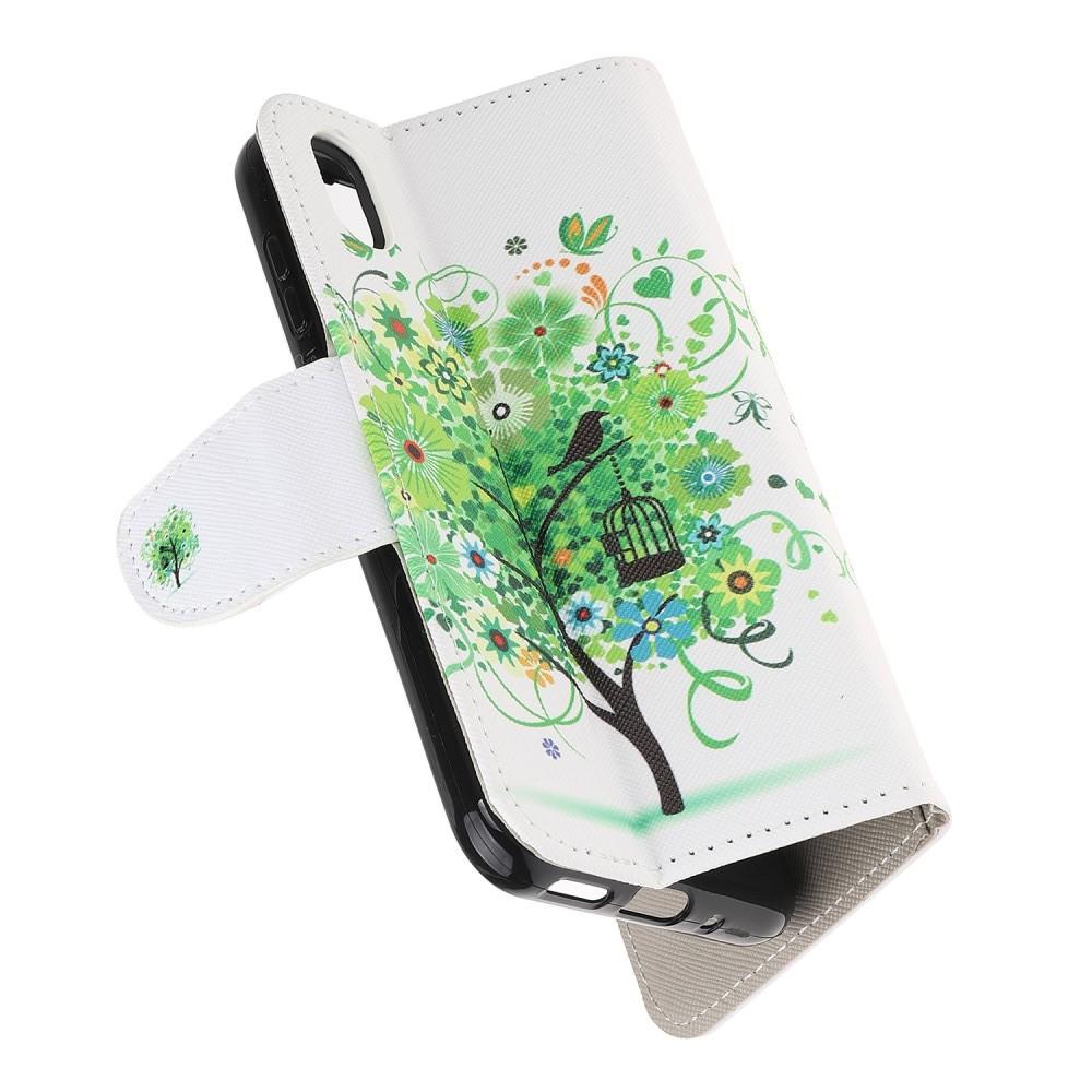 Защитный Флип Чехол для Huawei Honor 8S / Y5 2019 в Виде Книжки с Рисунком Дерево