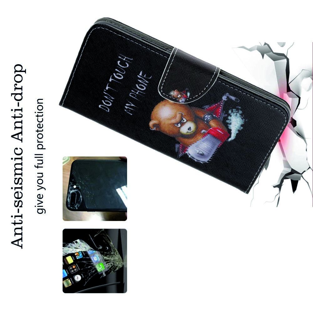 Защитный Флип Чехол для Samsung Galaxy A20s в Виде Книжки с Рисунком Злой Мишка