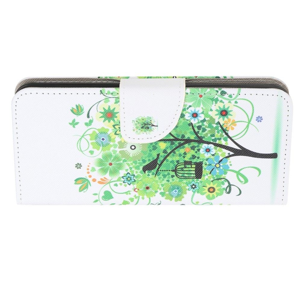 Защитный Флип Чехол для Samsung Galaxy A21 в Виде Книжки с Рисунком Зеленое Дерево