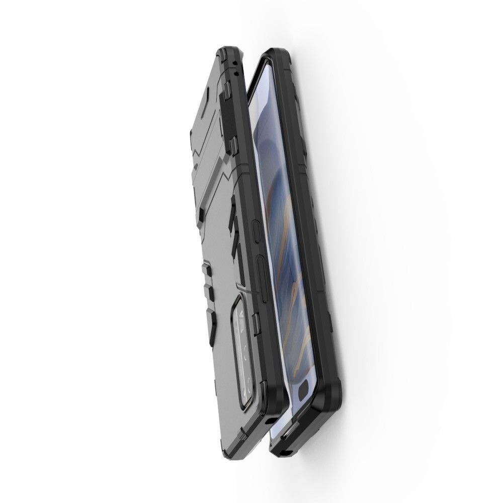 Защитный усиленный гибридный чехол противоударный с подставкой для Huawei Honor 30 Pro Черный