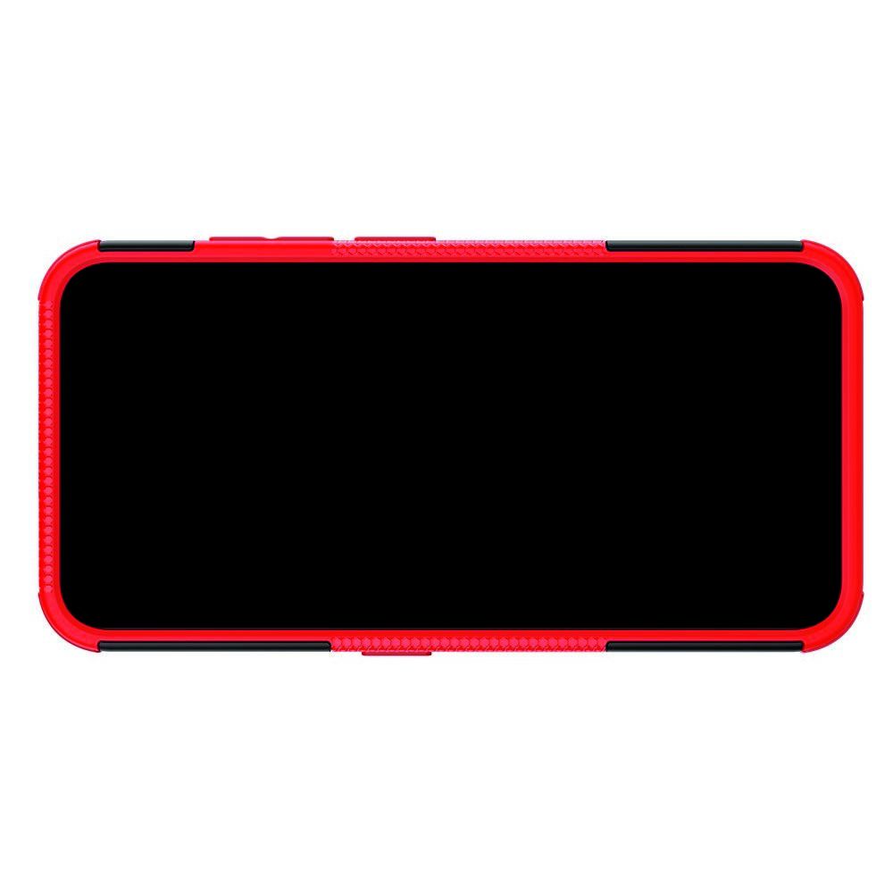 Защитный усиленный гибридный чехол противоударный с подставкой для Nokia 2.2 Красный