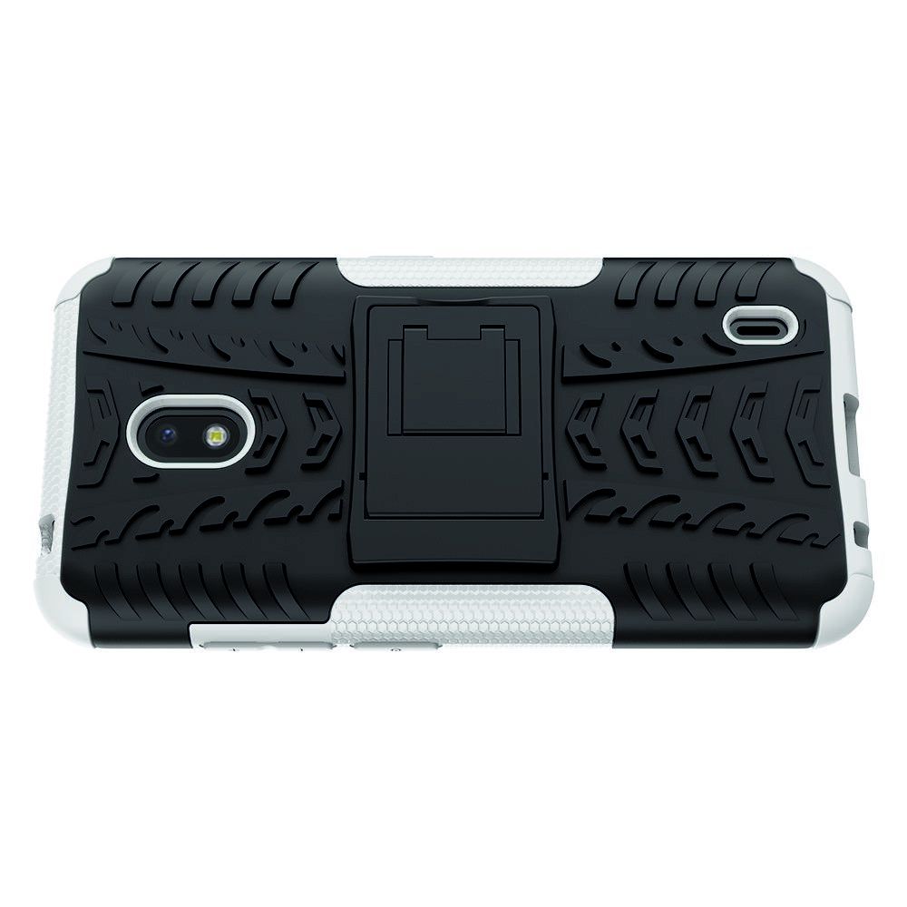 Защитный усиленный гибридный чехол противоударный с подставкой для Nokia 2.2 Серый