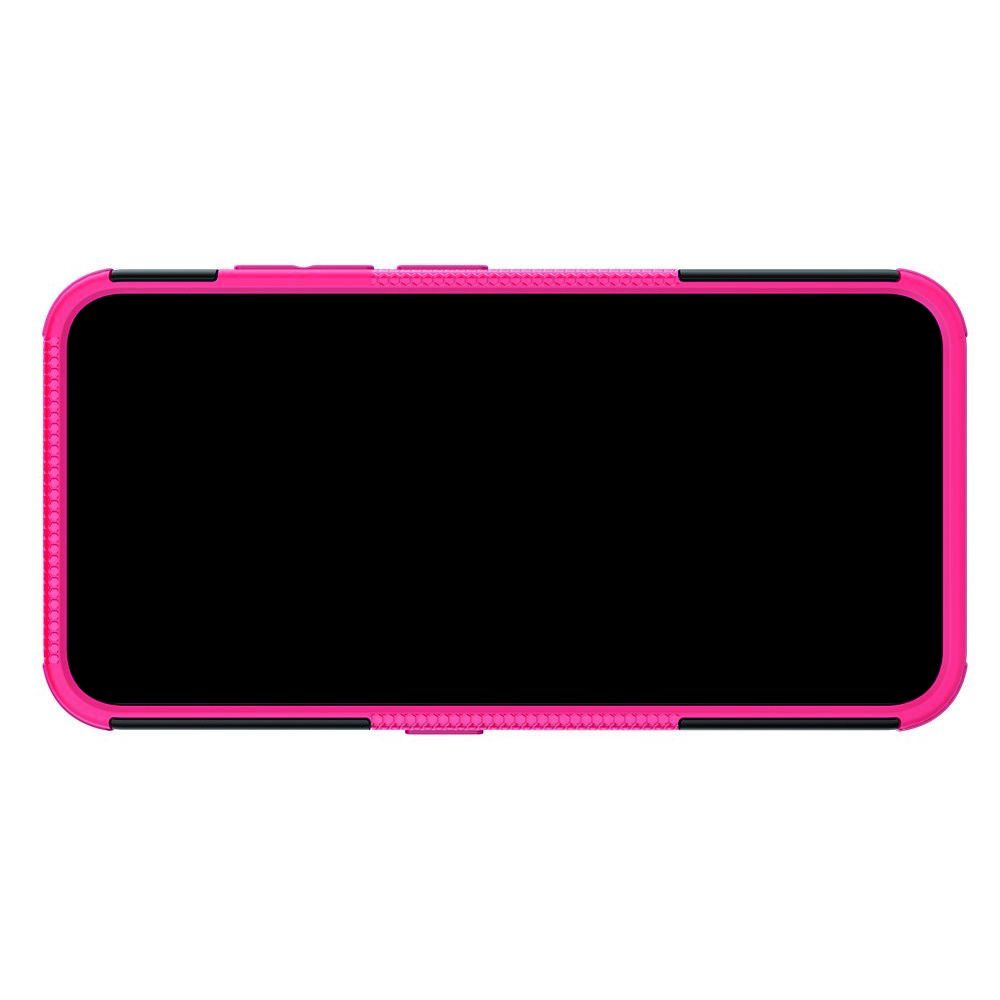 Защитный усиленный гибридный чехол противоударный с подставкой для Nokia 2.2 Светло Розовый
