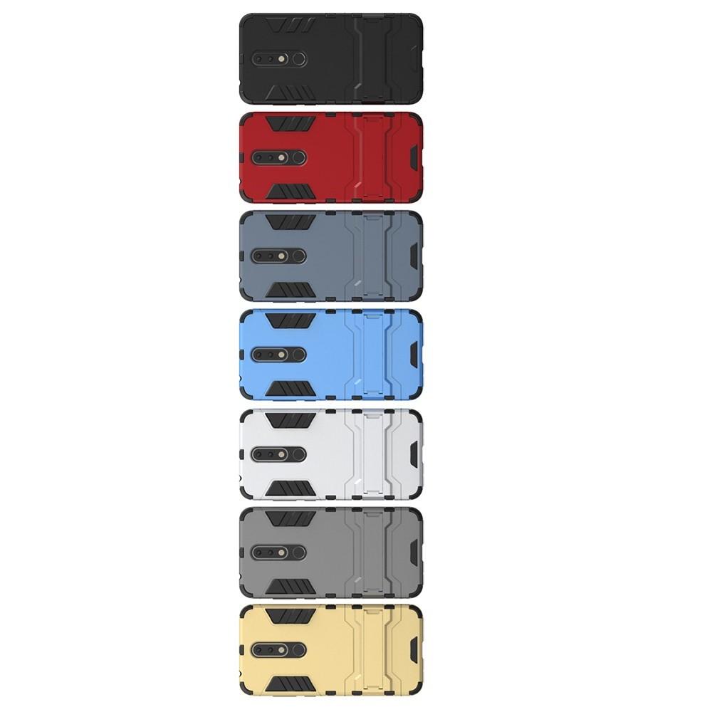 Защитный усиленный гибридный чехол противоударный с подставкой для Nokia 5.1 Plus Белый