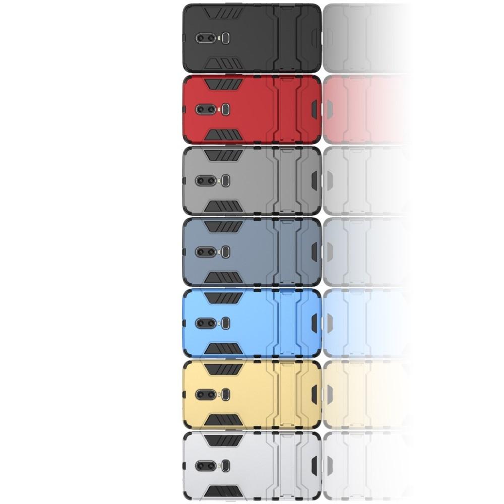 Защитный усиленный гибридный чехол противоударный с подставкой для OnePlus 6 Красный