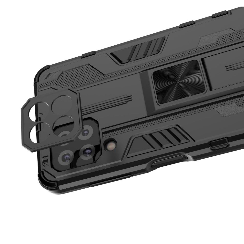 Защитный усиленный гибридный чехол противоударный с подставкой для Samsung Galaxy A22 Красный