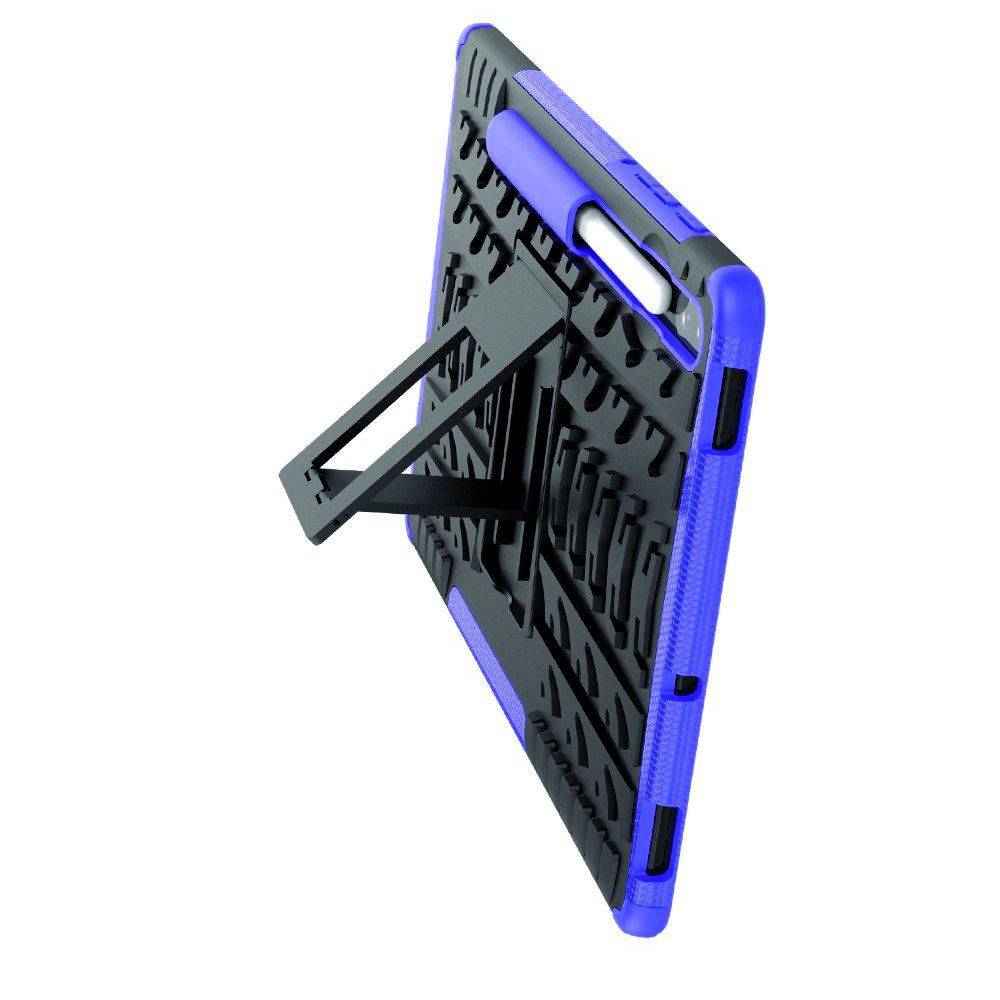 Защитный усиленный гибридный чехол противоударный с подставкой для Samsung Galaxy Tab S6 SM-T865 SM-T860 Фиолетовый