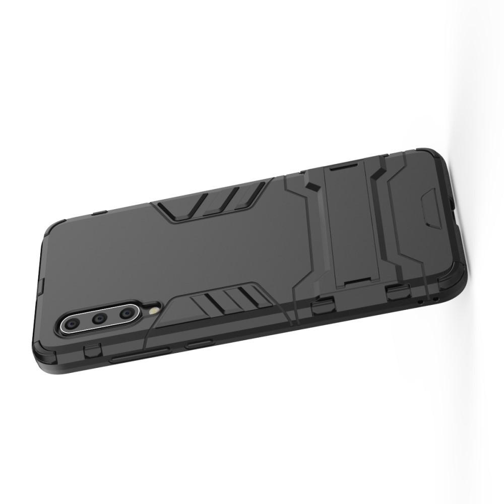 Защитный усиленный гибридный чехол противоударный с подставкой для Xiaomi Mi 9 Черный