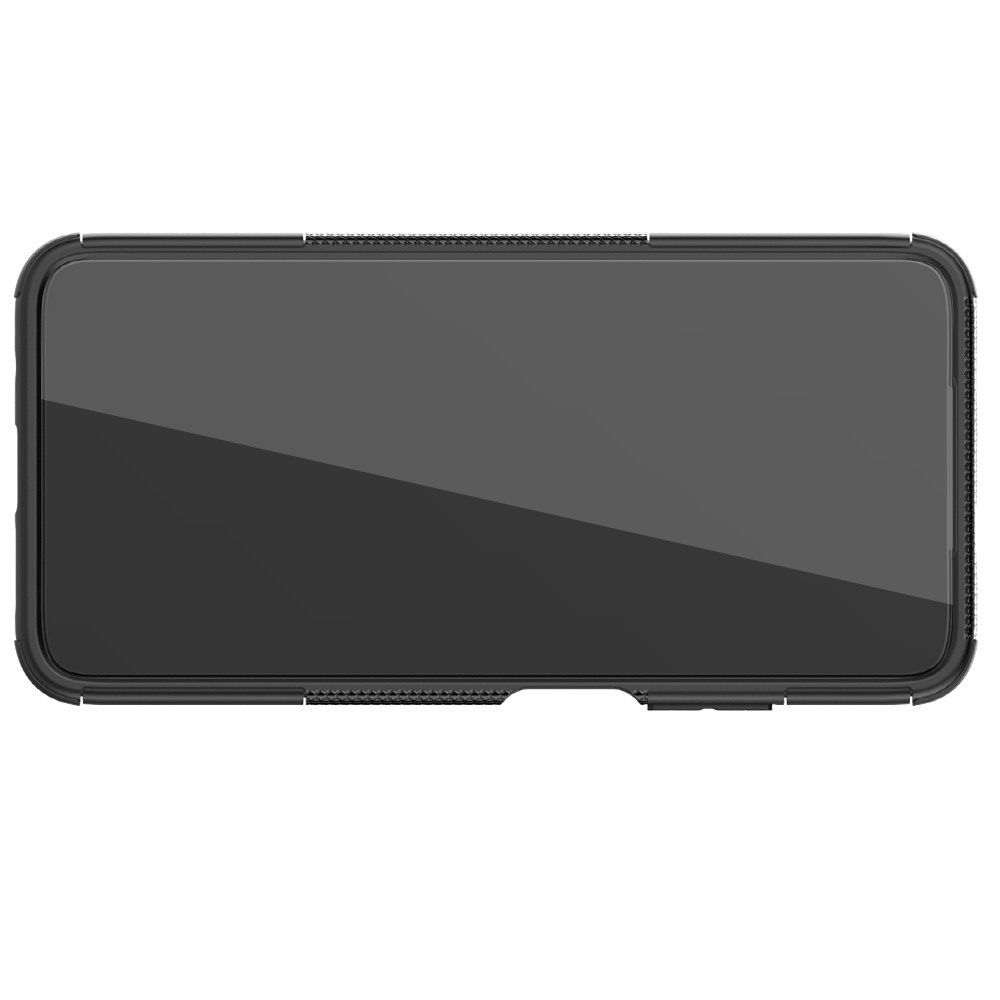 Защитный усиленный гибридный чехол противоударный с подставкой для Xiaomi Redmi 9T Черный