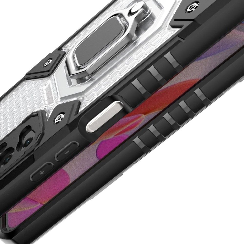 Защитный усиленный гибридный чехол противоударный с подставкой для Xiaomi Redmi Note 10T / POCO M3 PRO Белый
