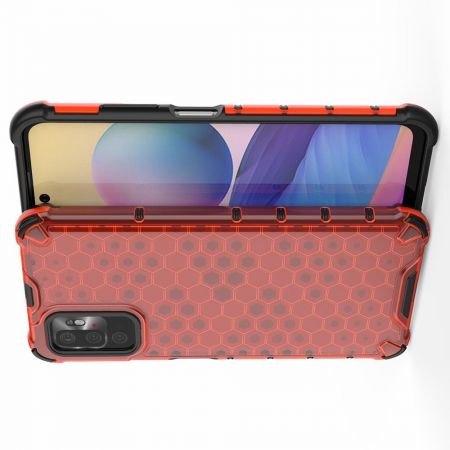 Honeycomb Противоударный Защитный Силиконовый Чехол для Телефона TPU для Xiaomi Redmi Note 10T / POCO M3 PRO Красный