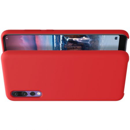 Мягкий матовый силиконовый бампер NILLKIN Flex чехол для Huawei P20 Pro Красный