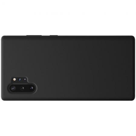 Мягкий матовый силиконовый бампер NILLKIN Flex чехол для Samsung Galaxy Note 10 Plus Черный