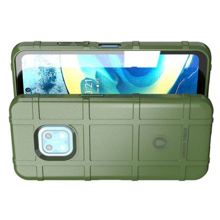 Противоударный прозрачный кейс с силиконовым бампером для Nokia XR20 Зеленый