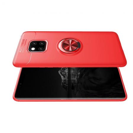 Силиконовый Чехол для Магнитного Держателя с Кольцом для Пальца Подставкой для Huawei Mate 20 Pro Красный