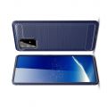 Carbon Fibre Силиконовый матовый бампер чехол для Samsung Galaxy S10 Lite Синий