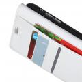 Боковая Чехол Книжка Кошелек с Футляром для Карт и Застежкой Магнитом для Huawei Honor 8X Белый