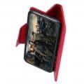 Боковая Чехол Книжка Кошелек с Футляром для Карт и Застежкой Магнитом для Huawei Mate 20 Pro Красный