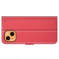 Боковая Чехол Книжка Кошелек с Футляром для Карт и Застежкой Магнитом для iPhone 13 mini Красный
