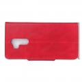 Боковая Чехол Книжка Кошелек с Футляром для Карт и Застежкой Магнитом для LG G7 ThinQ Красный