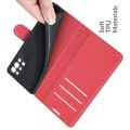 Боковая Чехол Книжка Кошелек с Футляром для Карт и Застежкой Магнитом для OnePlus 9R Красный