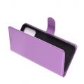 Боковая Чехол Книжка Кошелек с Футляром для Карт и Застежкой Магнитом для Oppo A72 Фиолетовый