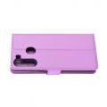 Боковая Чехол Книжка Кошелек с Футляром для Карт и Застежкой Магнитом для Samsung Galaxy A21 Фиолетовый