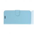 Боковая Чехол Книжка Кошелек с Футляром для Карт и Застежкой Магнитом для Samsung Galaxy A51 Голубой