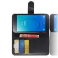 Боковая Чехол Книжка Кошелек с Футляром для Карт и Застежкой Магнитом для Samsung Galaxy J2 Core (2020) Черный