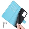 Боковая Чехол Книжка Кошелек с Футляром для Карт и Застежкой Магнитом для Xiaomi Redmi Note 10 Синий