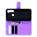 Боковая Чехол Книжка Кошелек с Футляром для Карт и Застежкой Магнитом для Xiaomi Redmi Note 8 Фиолетовый