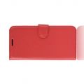 Боковая Чехол Книжка Кошелек с Футляром для Карт и Застежкой Магнитом для Xiaomi Redmi Note 8T Красный