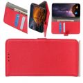 Боковая Чехол Книжка Кошелек с Футляром для Карт и Застежкой Магнитом для Xiaomi Redmi Note 9 Pro Красный