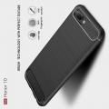 Carbon Fibre Силиконовый матовый бампер чехол для Huawei Honor 10 Черный