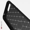 Carbon Fibre Силиконовый матовый бампер чехол для Huawei Honor 10 Коралловый