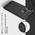 Carbon Fibre Силиконовый матовый бампер чехол для Huawei Honor 10 Lite Черный