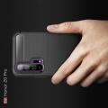 Carbon Fibre Силиконовый матовый бампер чехол для Huawei Honor 20 Pro Черный