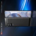 Carbon Fibre Силиконовый матовый бампер чехол для Huawei Honor 30 Pro Красный