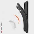 Carbon Fibre Силиконовый матовый бампер чехол для Huawei Honor 9X Lite Черный