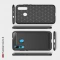 Carbon Fibre Силиконовый матовый бампер чехол для Huawei Nova 4 Черный