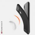 Carbon Fibre Силиконовый матовый бампер чехол для Huawei P smart+ / Nova 3i Серый