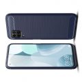 Carbon Fibre Силиконовый матовый бампер чехол для Huawei P40 Lite Синий