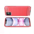 Carbon Fibre Силиконовый матовый бампер чехол для iPhone 12 mini Красный