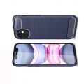 Carbon Fibre Силиконовый матовый бампер чехол для iPhone 12 mini Синий
