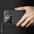 Carbon Fibre Силиконовый матовый бампер чехол для iPhone 13 Pro Черный