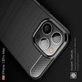 Carbon Fibre Силиконовый матовый бампер чехол для iPhone 13 Pro Max Синий