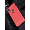 Carbon Fibre Силиконовый матовый бампер чехол для iPhone XR Красный