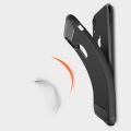 Carbon Fibre Силиконовый матовый бампер чехол для iPhone XR Черный