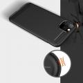 Carbon Fibre Силиконовый матовый бампер чехол для  iPhone 11 Pro Max Черный