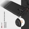 Carbon Fibre Силиконовый матовый бампер чехол для LG Q7 / Q7+ / Q7a Черный